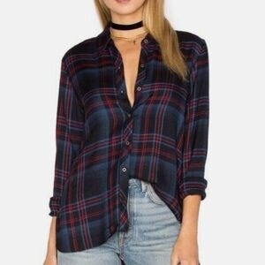 Anthropologie Michael Stars Plaid Relaxed Fit Boyfriend Flannel size small